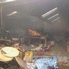 Vietnamese market in Laos on fire