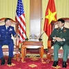 Senior military officer greets US Coast Guard Commandant