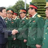President meets Army Corps 1, has working session with Ninh Binh