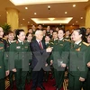 Party leader meets outstanding women in military