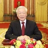 Party chief stresses importance of building more and more powerful Vietnam