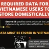 Required data for Vietnamese users to store domestically