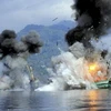 Indonesia sinks illegal fishing foreign vessels