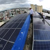 Solar panels on the roof of the headquarters of the Go Vap Power Company in Ho Chi Minh City (Photo: VNA)