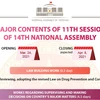 Major contents of 14th National Assembly's 11th session