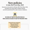 New policies to take effect from May, 2020