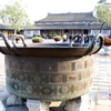 Nguyen-dynasty bronze cauldrons in Hue Imperial Citadel