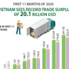 Vietnam sees record trade surplus of 20.1 billion USD