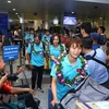 Fans greet Vietnam women's football team