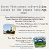 Seven Vietnamese universities listed in THE Impact Rankings 2022