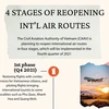 Four stages of reopening int'l air routes