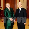 Party chief receives Chilean President Michelle Bachelet