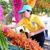 Thailand: Floral decorations along procession route