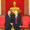 Party leader-President Nguyen Phu Trong receives Cambodian leader
