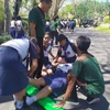 Hundreds of Indonesian students take part in tsunami drill