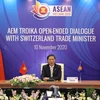 ASEAN economic ministers hold online troika dialogue with Switzerland 