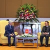 Vietnam Fatherland Front leader meets Chairman of Lao National Assembly