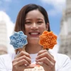 Tourists dazzled by ice cream inspired by Thai temple tiles