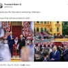 US President describes Vietnam visit as a historic moment