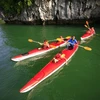 Exploring the coral reefs on pristine Lan Ha Bay by kayak