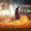 Amazing fire dancing festival of Pa Then ethnic people