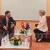 El viceprimer ministro y canciller de Vietnam, Pham Binh Minh y la titular de Asuntos Exteriores de Australia, Julie Bishop (Fuente: VNA)