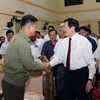 El presidente vietnamita, Truong Tan Sang, reunió con excombatientes en Nghe An (Fuente: VNA)
