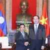 Presidente de Vietnam recibe a vicepresidente de Laos