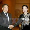 Líder parlamentaria de Vietnam recibe al jefe de organización de masas de Laos