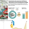 [Infografía] Exportaciones de camarones de Vietnam representan el 45% de producción mundial