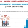 Más de 1,4 millones de pobladores vietnamitas participaron en el seguro social voluntario hasta 2021