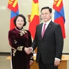 Vicepresidenta vietnamita dialoga con líderes de Mongolia