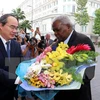  El secretario del Comité del Partido Comunista de Vietnam en Ciudad Ho Chi Minh, Nguyen Thien Nhan, (I) y el presidente de la Asamblea Nacional del Poder Popular de Cuba, Esteban Lazo Hernández (Fuente: VNA)