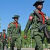 Miles de personas marchan en Myanmar para expresar apoyo al ejército