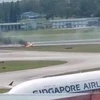 Suspenden vuelos en aeropuerto singapurense Changi por accidente en exposición de aviación 