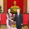 Máximo dirigente partidista de Vietnam dialoga con consejera de Estado de Myanmar