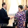 Presidente de Vietnam recibe a saliente embajadora belga 