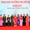 Les Prix des Femmes vietnamiennes 2017 remis à 18 individus et collectivités