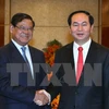 Le président Trân Dai Quang reçoit le vice-PM cambodgien Sar Kheng