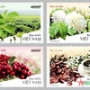 Émission d'une collection de timbres au parfum de café