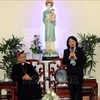 La vice-présidente Dang Thi Ngoc Thinh adresse ses vœux de Noël au diocèse de Bui Chu