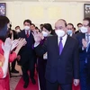 Le président Nguyên Xuân Phuc rencontre la communauté vietnamienne en Russie