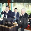 Le secrétaire général du PCV et le dirigeant chinois Xi Jinping assistent à un thé