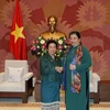 La vice-présidente de l’AN Tong Thi Phong reçoit une délégation parlementaire du Laos