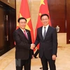  Le vice-PM Vuong Dinh Hue s'entretient avec le vice-PM chinois Han Zheng