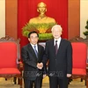 Le SG Nguyen Phu Trong rencontre le vice-président laotien Phankham Viphavan