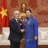 La vice-présidente permanente de l’AN Tong Thi Phong reçoit des anciens députés japonais