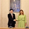 Le secrétaire général de l'AN Bui Van Cuong travaille avec son homologue bulgare