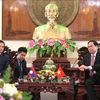 Le président du FPV recoit la délégation du Front d'édification nationale du Laos