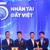 Группа авторов, занявшая первое место за программное обеспечение, которое автоматически преобразует вьетнамские голоса в текст, называемый «Origin-STT» (Фото: Минь Шон /Vietnam+)./.